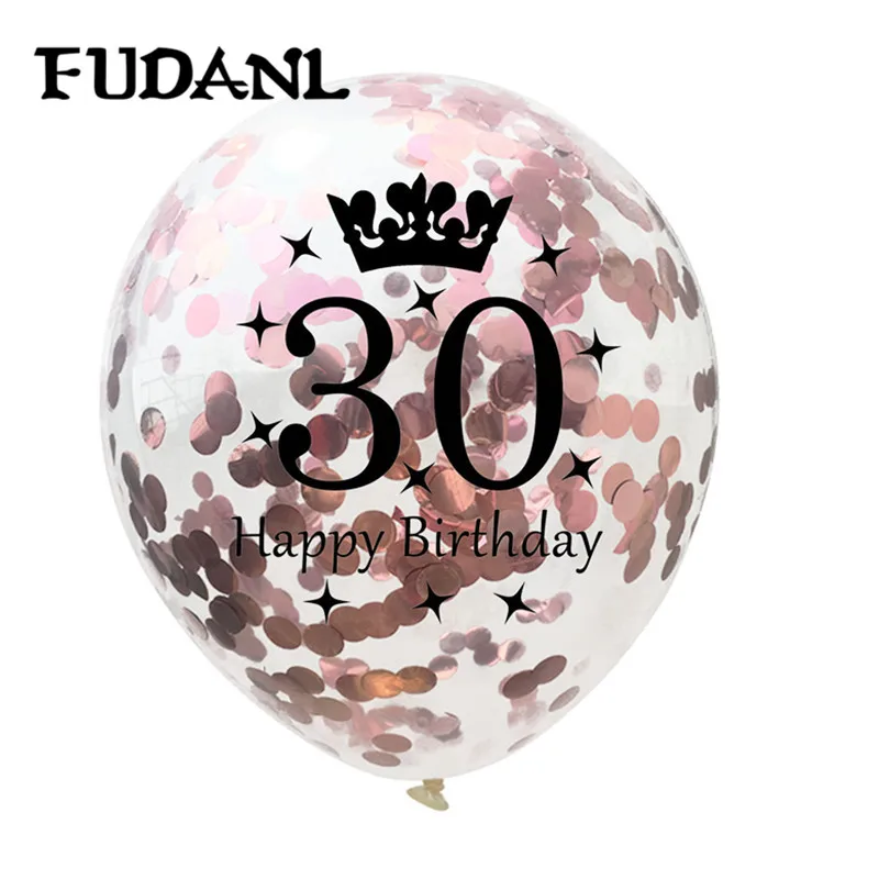 12 дюймов розовое золото конфетти воздушные шары 18 21 30 40 50 юбилей шарик для дня рождения вечерние украшения для взрослых Свадебный декор
