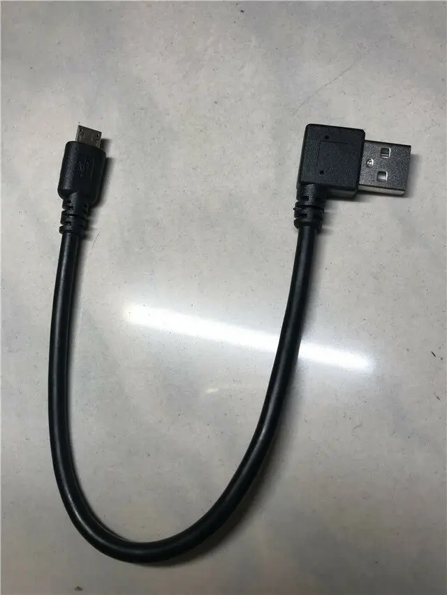 

Short Usb A 2.0 male right angle 90° to micro B microusb cable 20cm