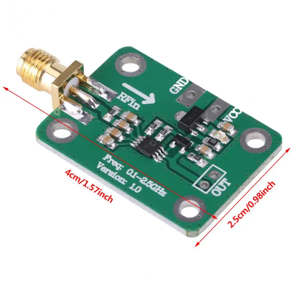 VBESTLIEF 1 шт. 0,1-2,5 ГГц РЧ измеритель мощности логарифмический детектор логарифмическое Обнаружение мощности