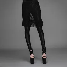 Women Faux Leather 2017 Spring Autumn Gothic Punk Legging Female Lace Patchwork Black Leggings Pants Hign Quality Trousers