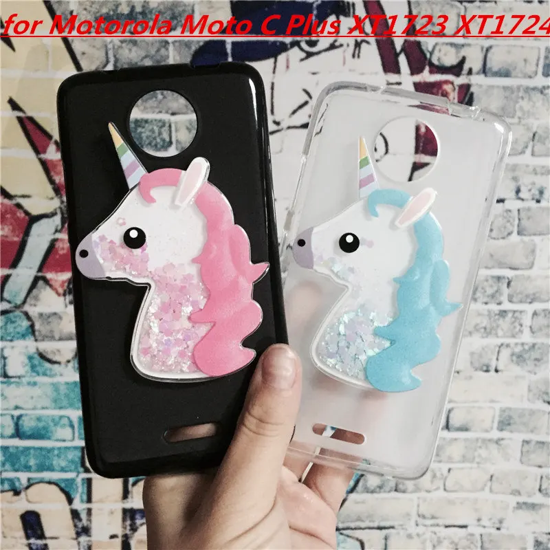 

3D Leather Telephone Covers Soft Silicone Case for Motorola Moto C Plus XT1723 XT1724 Phone Cover Cartoon Diamond Funda