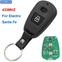 2 кнопки новая Замена дистанционного ключа Fob 433MHz полный умный Автомобильный ключ для hyundai Old Elantra Santa Fe 2001 2002 2003