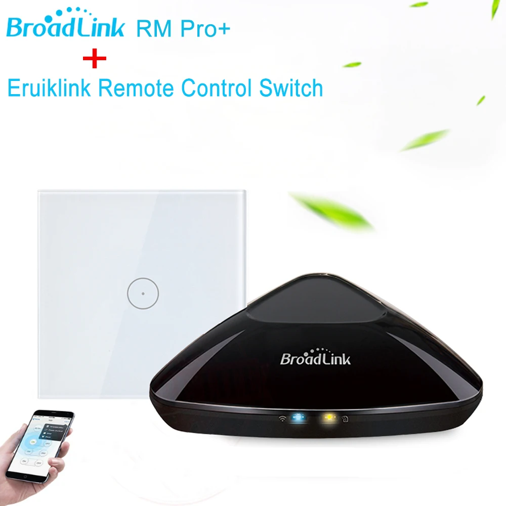 

Eruiklink EU Standard RF433 Remote Control Wall Light Touch Switch Work with Broadlink RM Pro remote controller