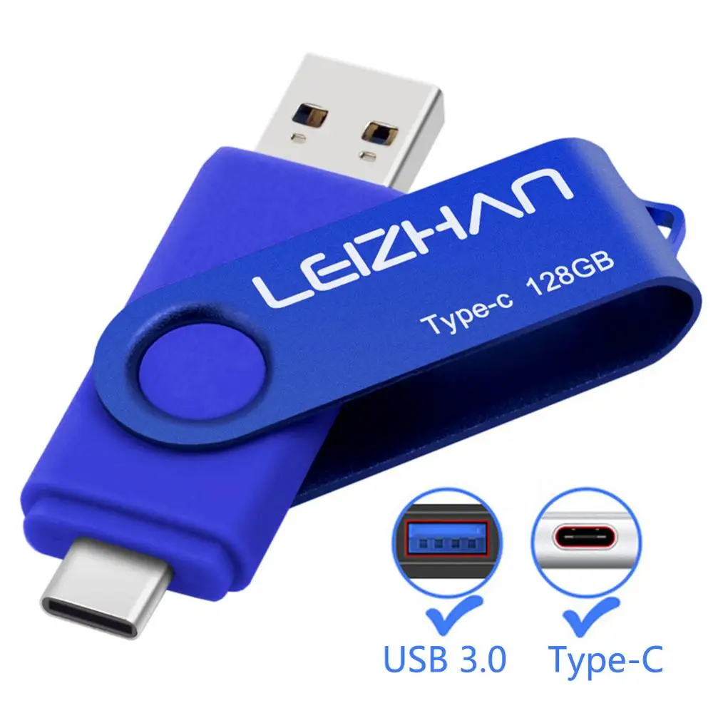 LEIZHAN OTG USB флеш накопитель 3 0 256 ГБ Type C Флешка 128 Гб 64 32 16 для Huawei P30 Samsung S10 S9 S8 USB|USB