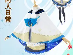 2017, Новая мода японского аниме заклинатель снег Карнавальный костюм для девочек ежедневно Костюмы белое платье