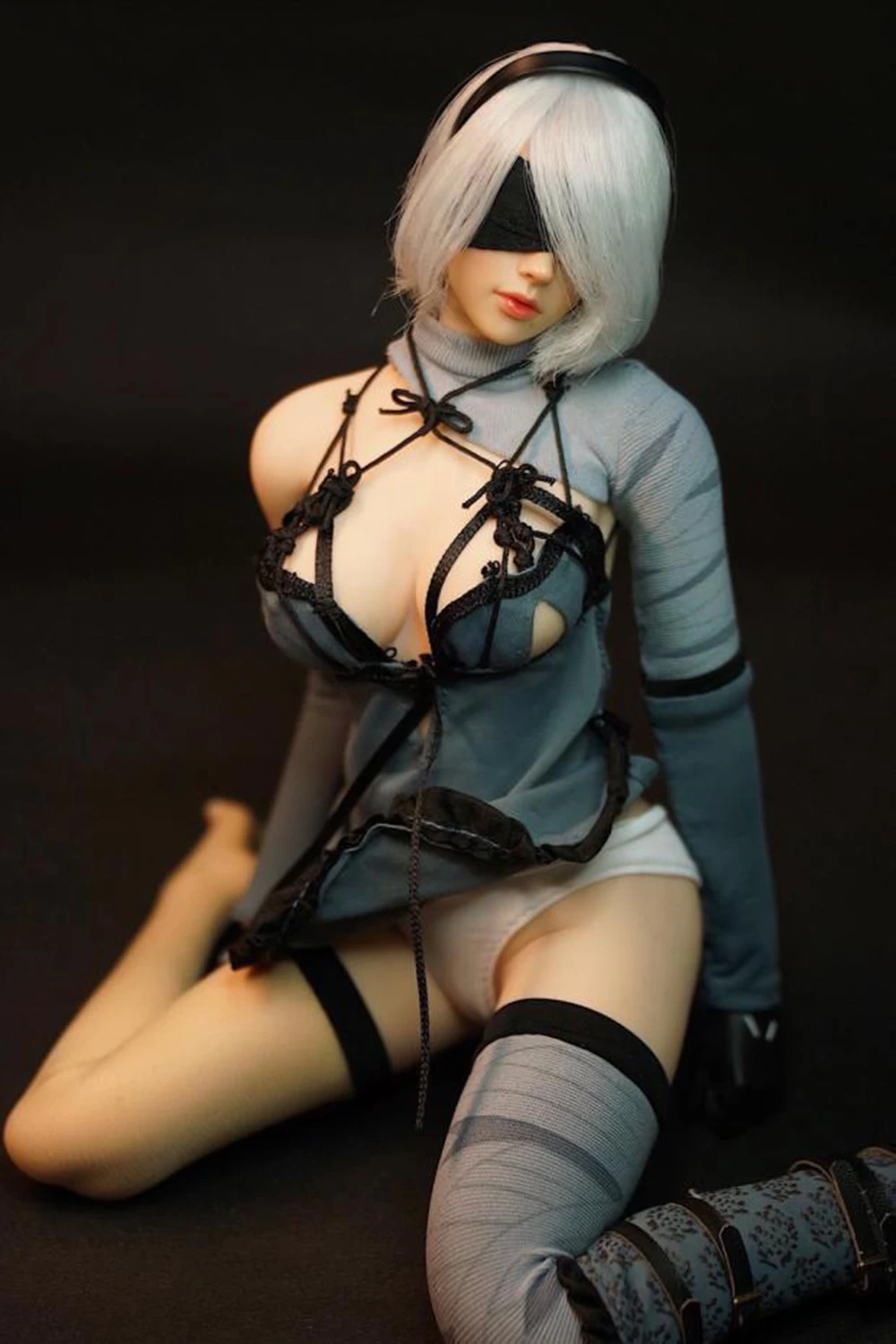 1/6 масштаб женский 2В голова лепить 1:6 Супер утка PS4 NieR Automata голова PC девушка голова лепить 12 ''фигурка короткая белая окрашенная голова