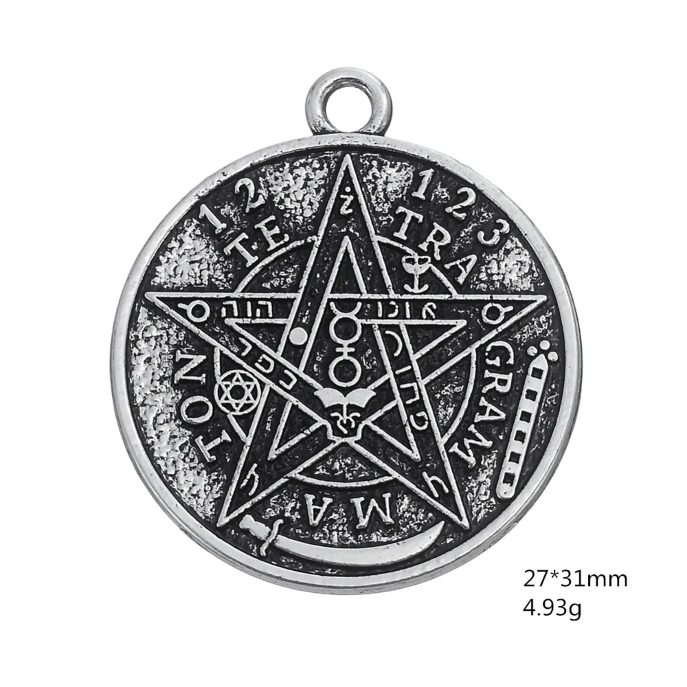 pakke hjemme filosofi antique silver plated Tetragrammaton Te Tra Gram Ma Ton star pendants|star  66|pendant chandelier light fixturesstar shaped pendant - AliExpress