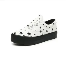 New 2017 Women Fashion Canvas Casual Shoes Lace – Up Low – cut Mixed Colors Star Spring Autumn Solid Zapatos Mujer platform Shoe