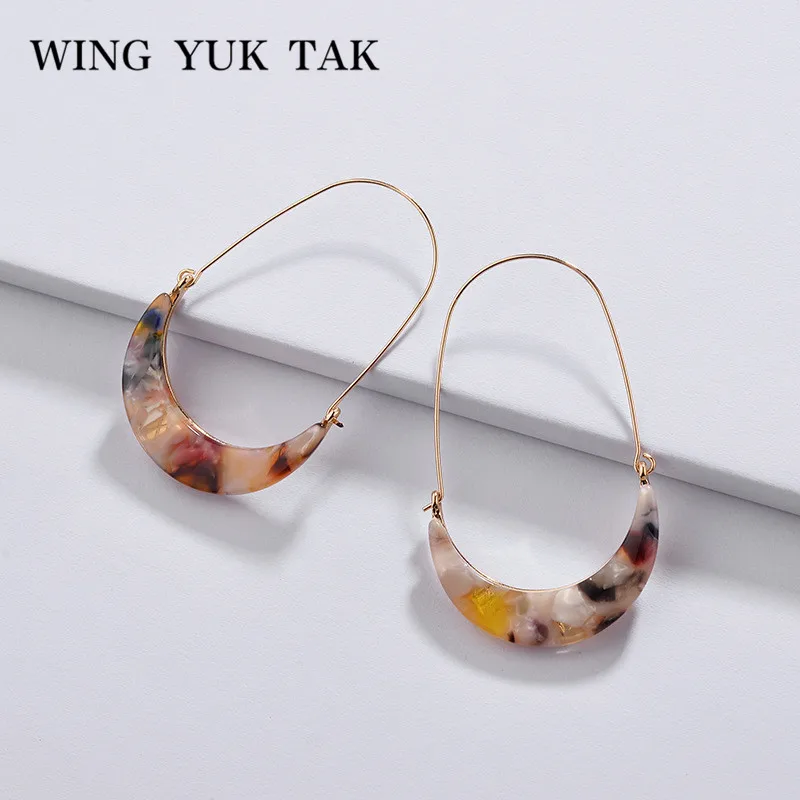 Женские акриловые серьги-кольца wing yuk tak Модные Винтажные серьги с Луной лидер