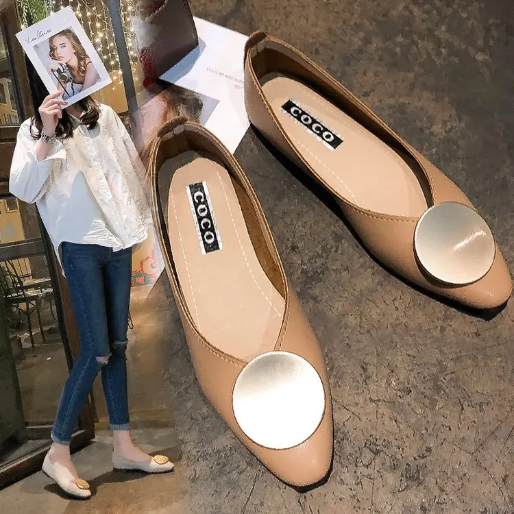

Pointed retro rough with grandma shoes female leather fairy wind soft leather shallow mouth single shoes female 2019 flat bottom