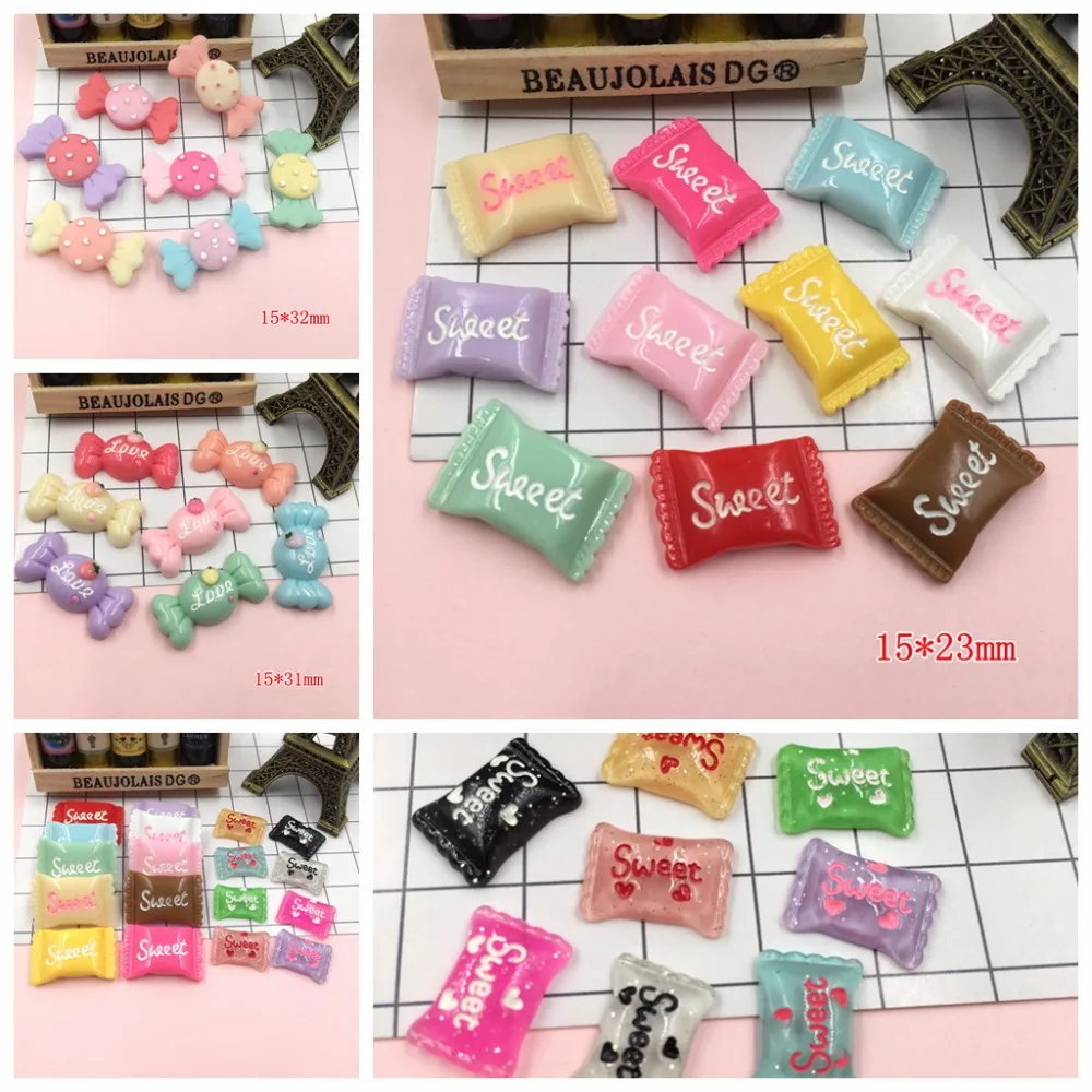 

Free Shipping! Resin Miniature Cute Kawaii Candy, Resin Flat Back Cabochons for Phone Decoration, Crafts Making, DIY