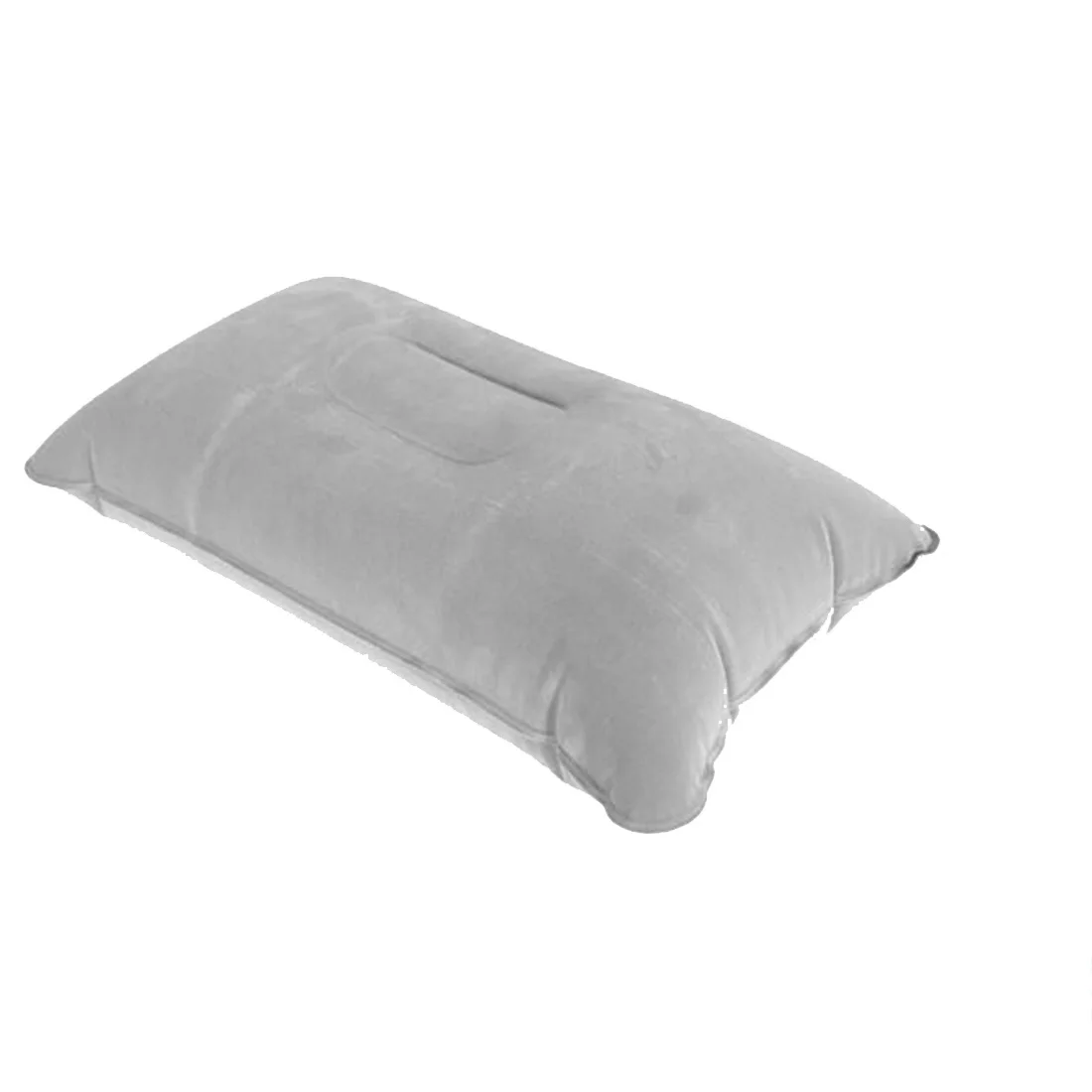 Портативная воздушная подушка для путешествий, надувная двухсторонняя Флокированная подушка для кемпинга, пляжа, автомобиля, самолета, отеля, подголовник, кровать для сна - Цвет: Gray