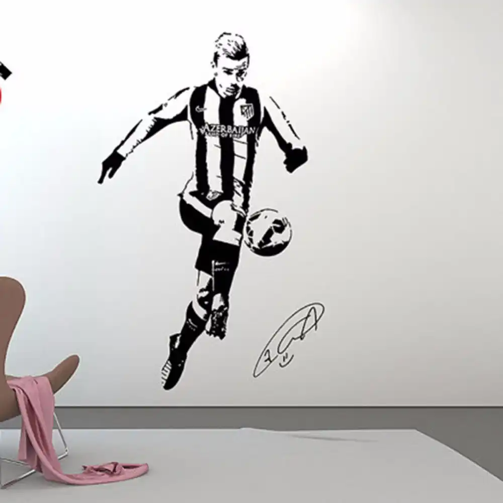 Football Star Wall Decal Antoine Griezmann Soccer Star Vinyl Wall Sticker Home Bedroom Decor Football Player Vinyl Decal Ay1501