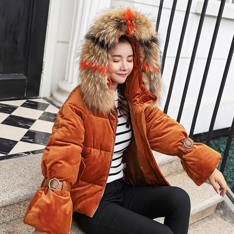 2018 Cotton-Padded Women's Jacket Casual Women Winter Cotton Coat Fur Collar Bread Coat Thickened Short Parkas jaqueta feminina Coats