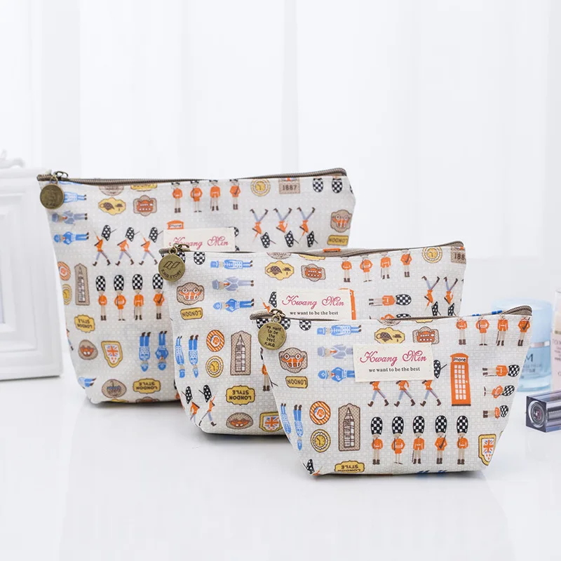 

2017Women Toiletry Cosmetic Bag Cotton Zipper Wash Bag Stuff Organizer Clutch Pouch Big Capacity Travel Cosmetic Cases Portable