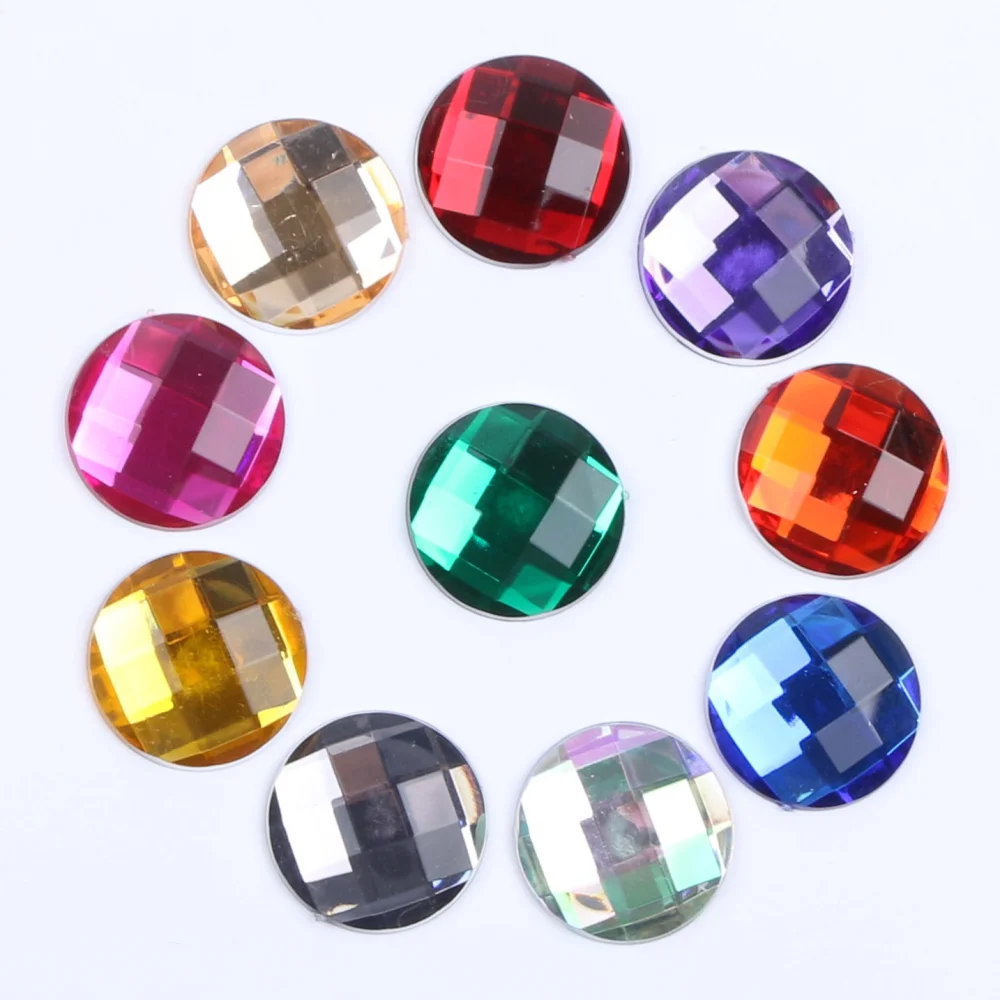 

50pcs/lot New 20*20mm White Shiny Big Earth Round Rhinestone Crystal Stone Women DIY Jewelry For Wedding Dress Clothes Garment