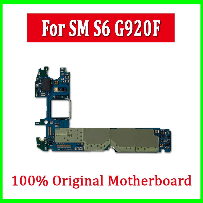 

100% Original unlocked For Samsung Galaxy S6 G920F Motherboard with Chips,32gb Europe Version Logic Boards with Android System