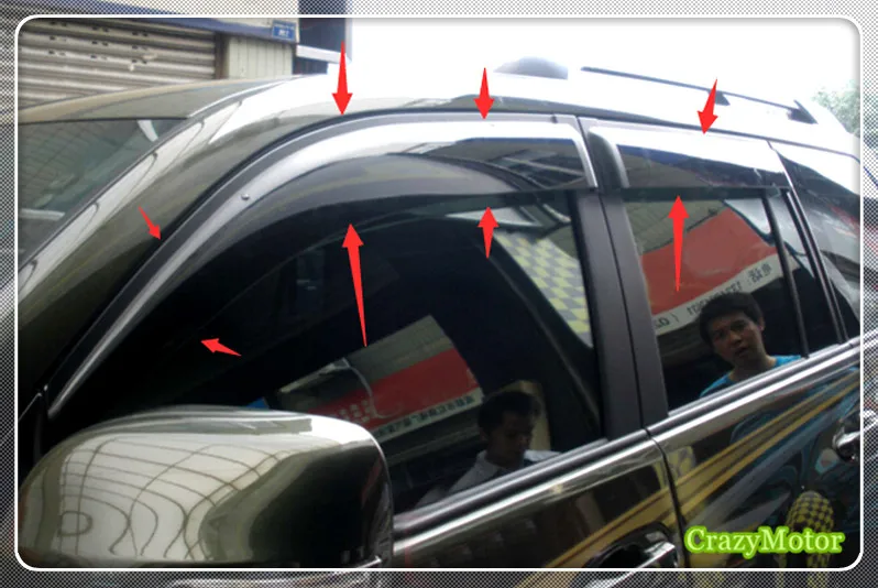 Для Toyota Prado FJ150 2010-2018 автомобильный козырек от солнца и дождя для окна дефлектор с