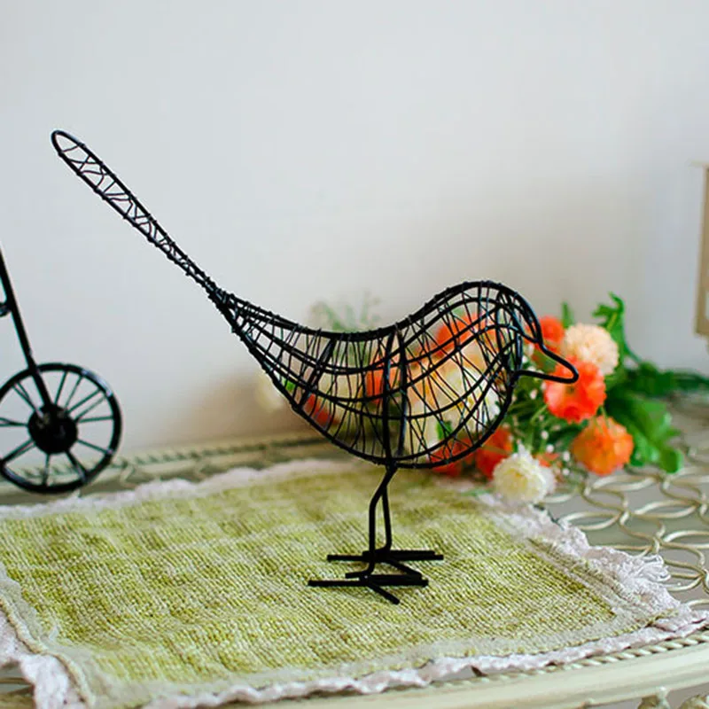 

Vintage Metal Craft Wire Iron Bird Model Ornament Home Office Desktop Decor UD88