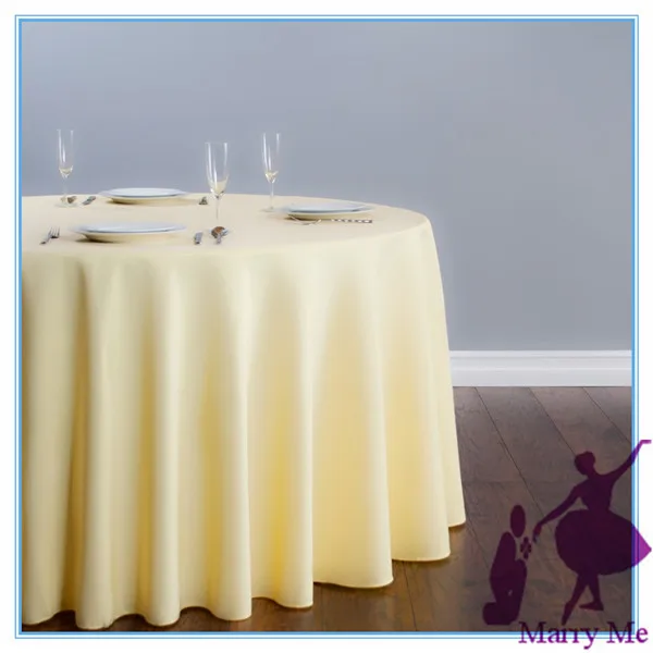 Retail Wholesale Light Yellow 108" Round Tablecloth Wedding Party