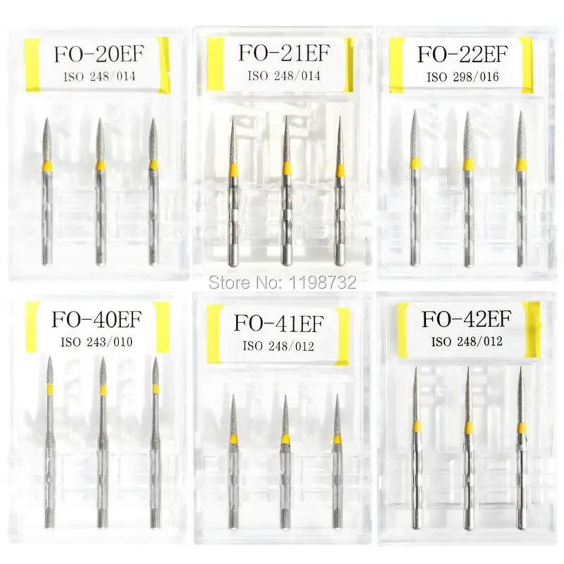

15Pcs / 5Boxes Dental Diamond Burs FO-20EF / FO-40EF Polisher Drill Dia-Burs High Speed Handpiece Dentist Burrs P