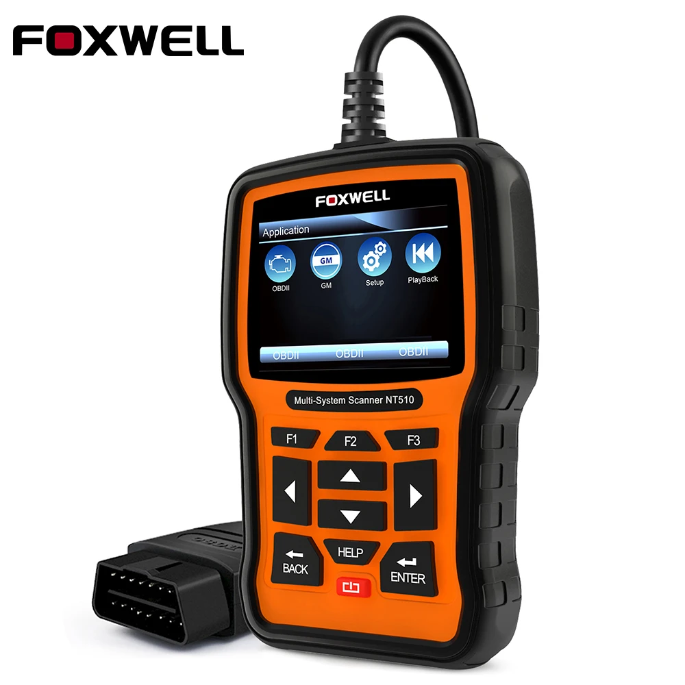 FOXWELL NT510 полный Системы OBD 2 диагностический инструмент бесплатного обновления OBD2 сканер EPB ПП ABS Сброс системы контроля срока службы масла ODB2 Автомобильный сканер