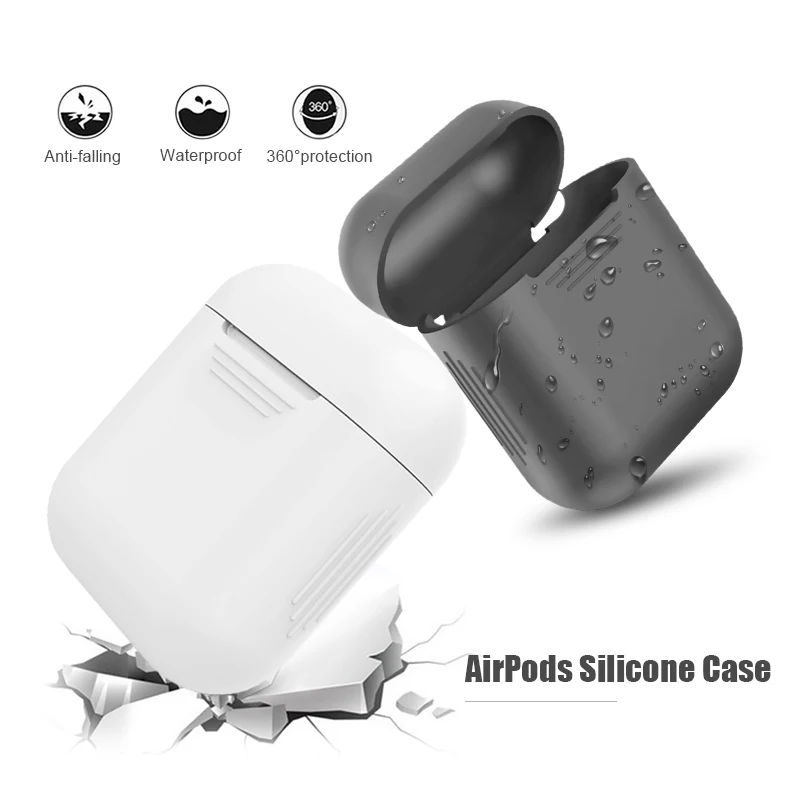 7 цветов силиконовый защитный чехол для Airpods 2 рукав противоударный чехол для беспроводной Bluetooth наушники Air Pods защитный чехол