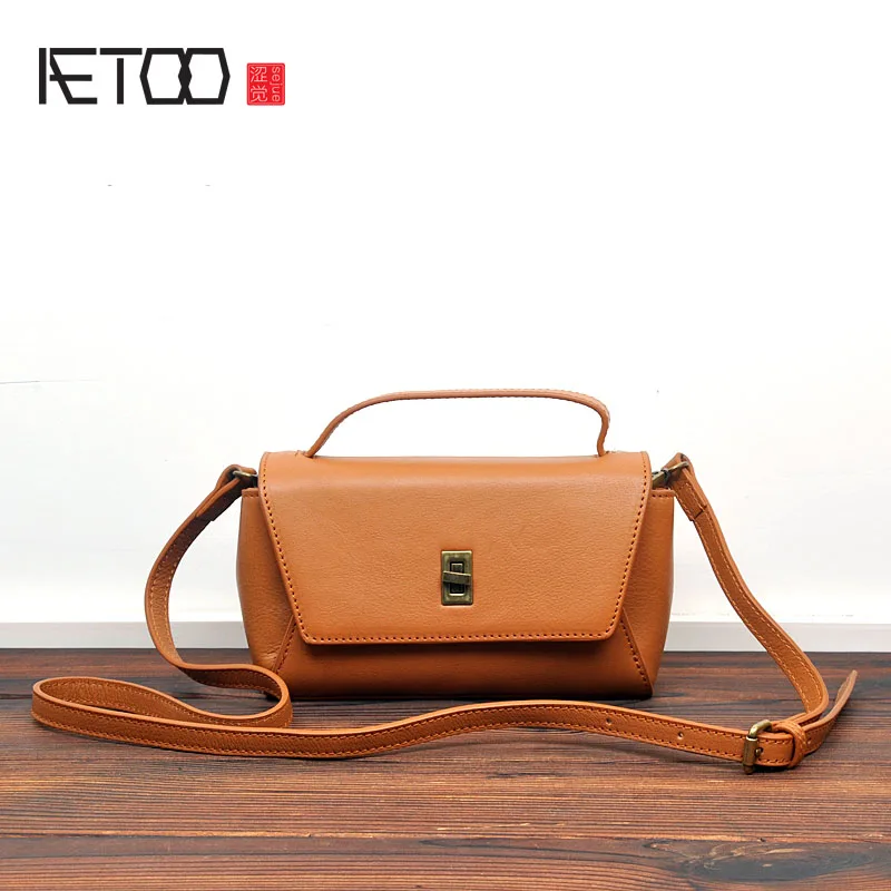 

BJYL Japan and South Korea version of the original first layer of leather clamshell multi-storey square bag personality wild la