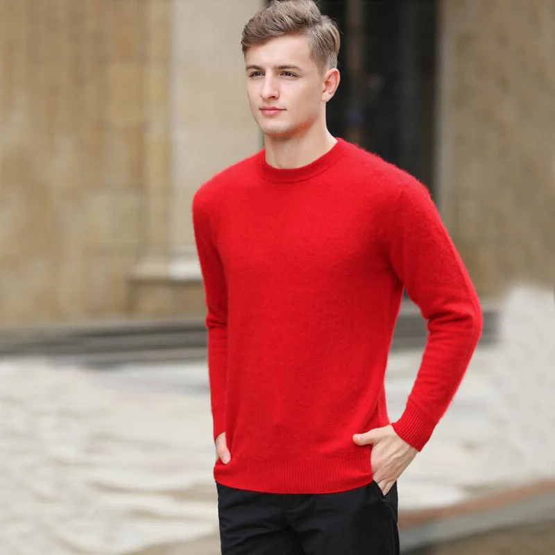 Вязаный Мужской свитер из натурального норкового кашемира, мужские пуловеры, натуральная цена размера плюс, мужские свитера с фабрики tsr593