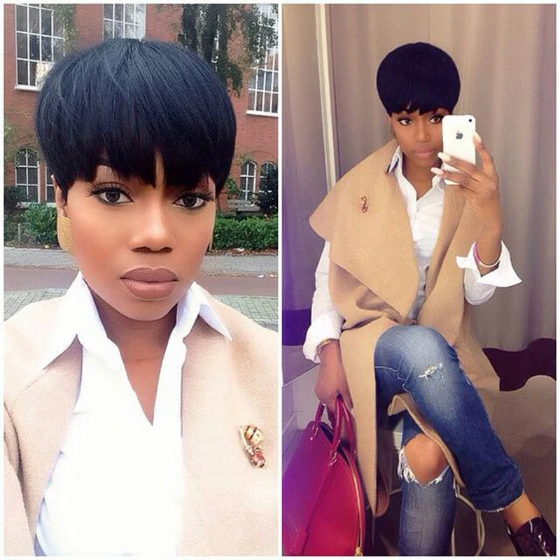 Short Natural Straight Hair Weave 28 Pieces 100 Real Unprocessed
