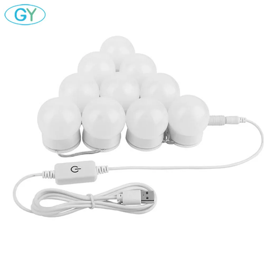  10pcs/set Makeup Mirror lightVanity mirror Light Bulbs Kit for Dressing Table with Dimmerespejo hol