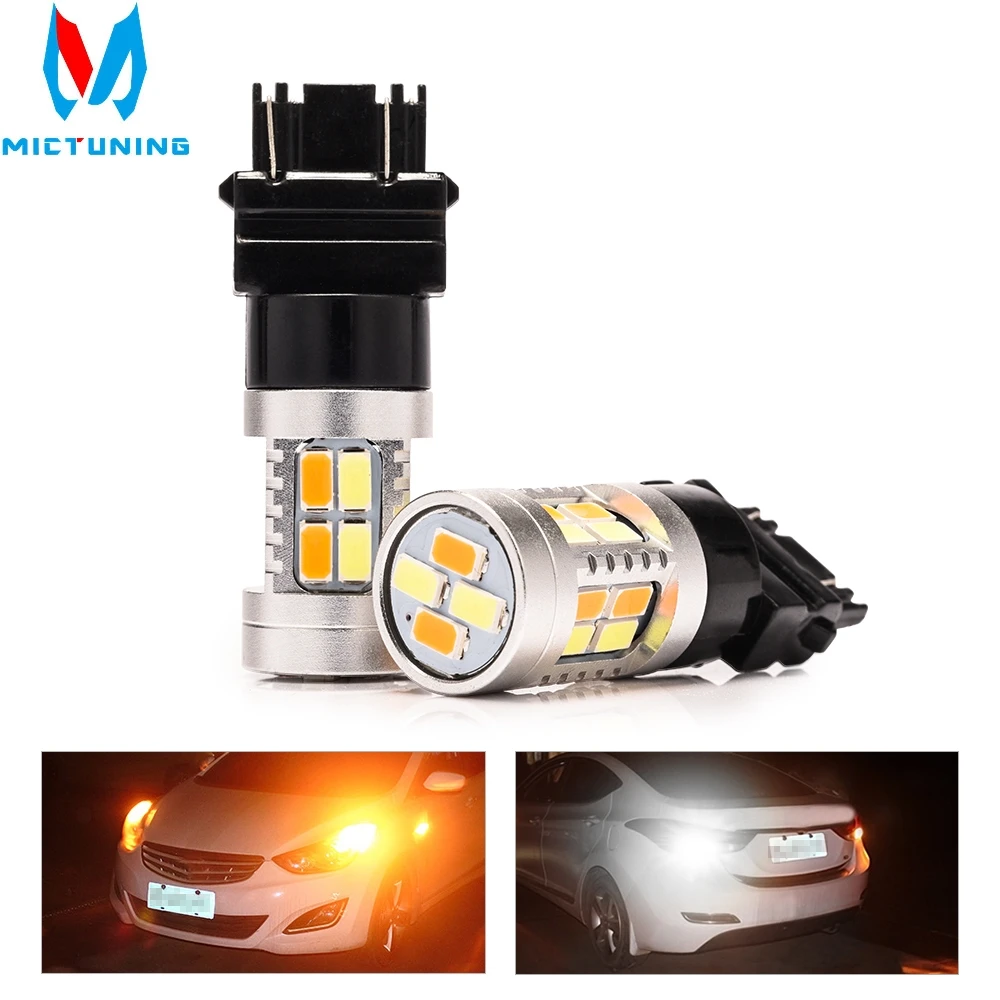

MICTUNING Ultra Bright Switchback Amber/White 3157 3057 3357 4157 LED Bulbs for DRL Light, Turn Signal Lamp 2pcs