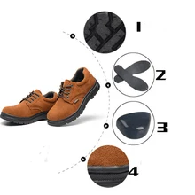 Кожаные безопасности wokr обувь для мужчин и женщин рабочие ботинки со стальным носком кепки стальная подошва