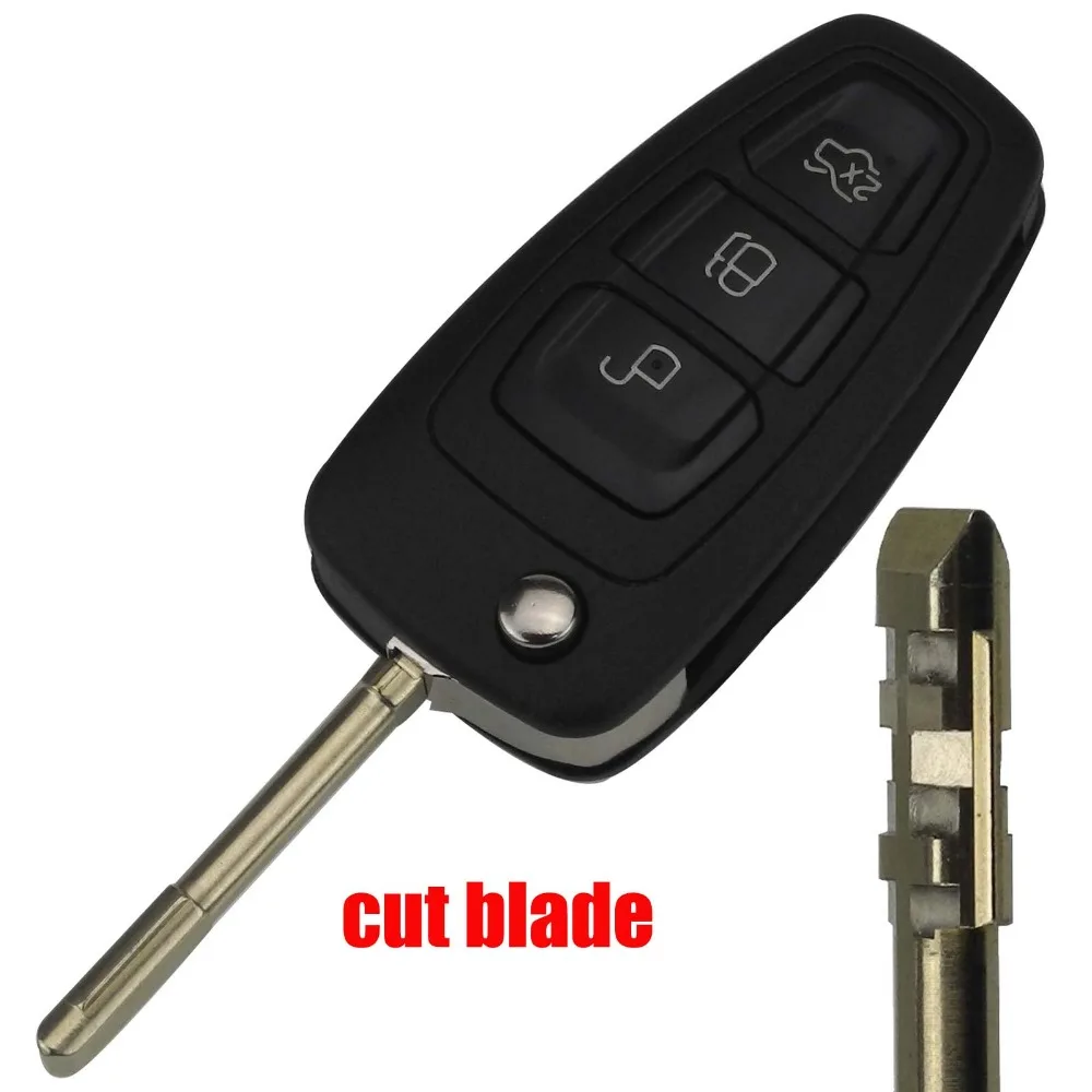 

jingyuqin cut blade 3 Buttons Flip Folding Remote Car Key Fob Shell Cover Case For Ford Focus Mk1 Mondeo Transit