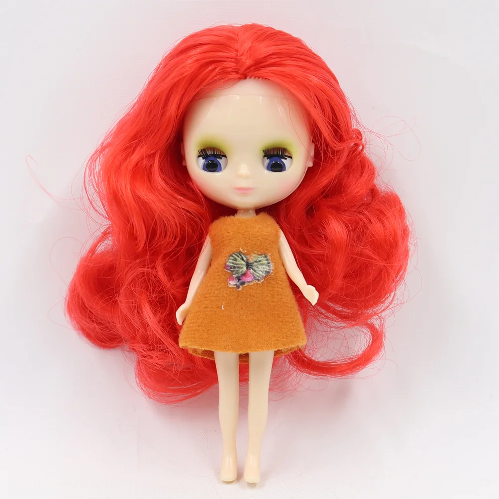 Мини Blyth ню кукла 10 см цвет волос с случайным платье с челкой или без челки нормальное тело DIY модные игрушки