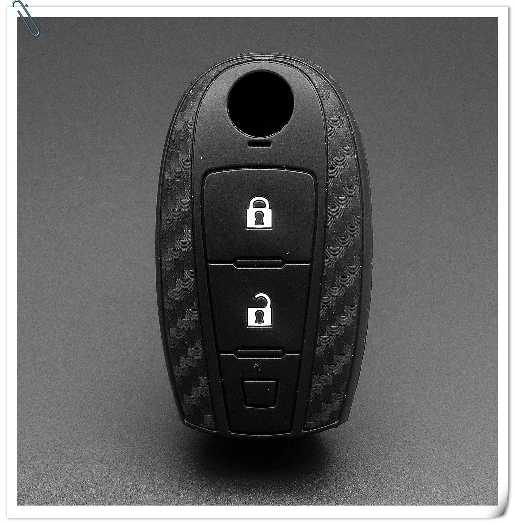 Keyforkess 10pcs custodia protettiva per portachiavi in Silicone per auto in carbonio per SUZUKI Swift Sport SX4 SCORSS Remote 2 Button -