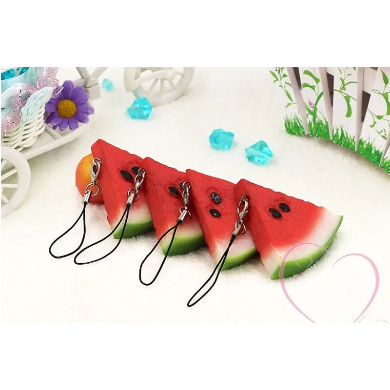 

1PC Mini Cute Fruit Keychain Watermelon Strawberry Simulation Fruit Cell Phone Charm Bag Keychain Pendant Decor Free Shipping