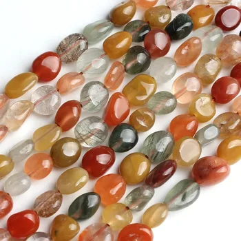 

6-8mm Natural Stone Beads Irregular Mixed Rutilated Quartz Beads For Jewelry Making Bracelet Necklace 15inches