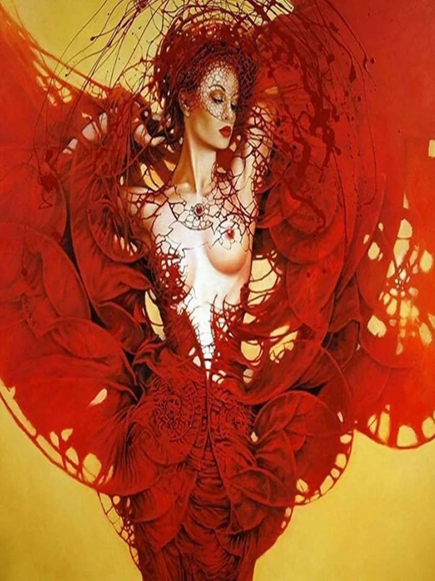

5d Diy Diamond painting handcraft diamond home decorative square full drill rhinestone painting red Naked woman