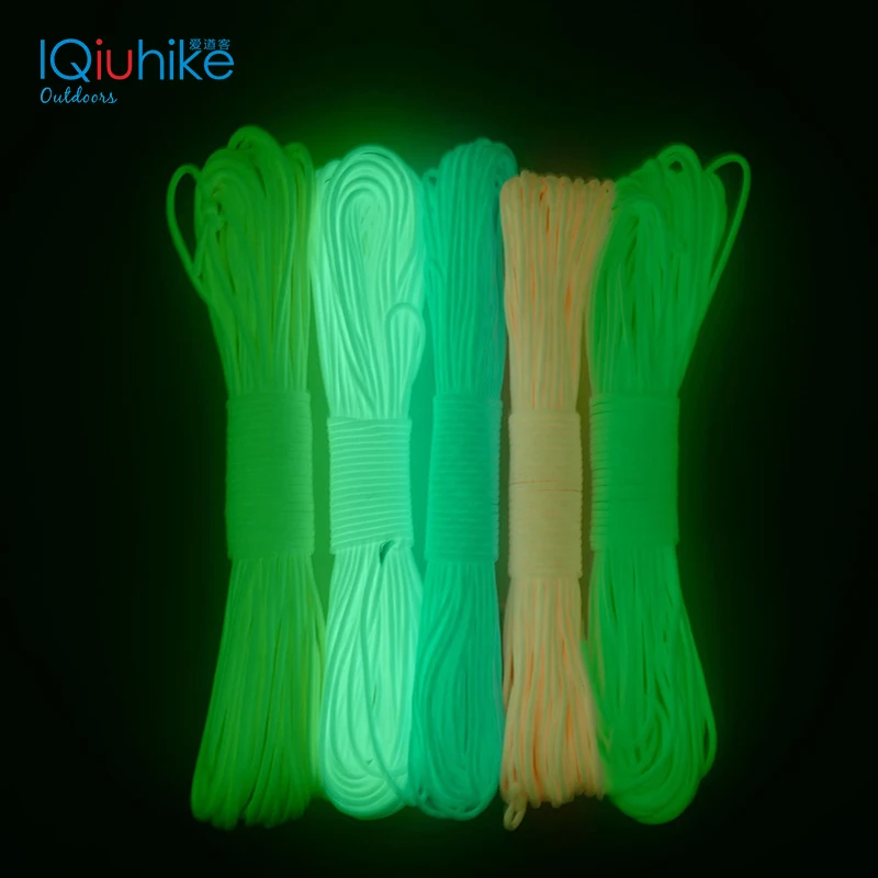 10-31 متر بقاء paracord حبل مخيم توهج مضيئة £ 7 فروع paracord المظلة الحبال الحبل الحبال معدات التخييم