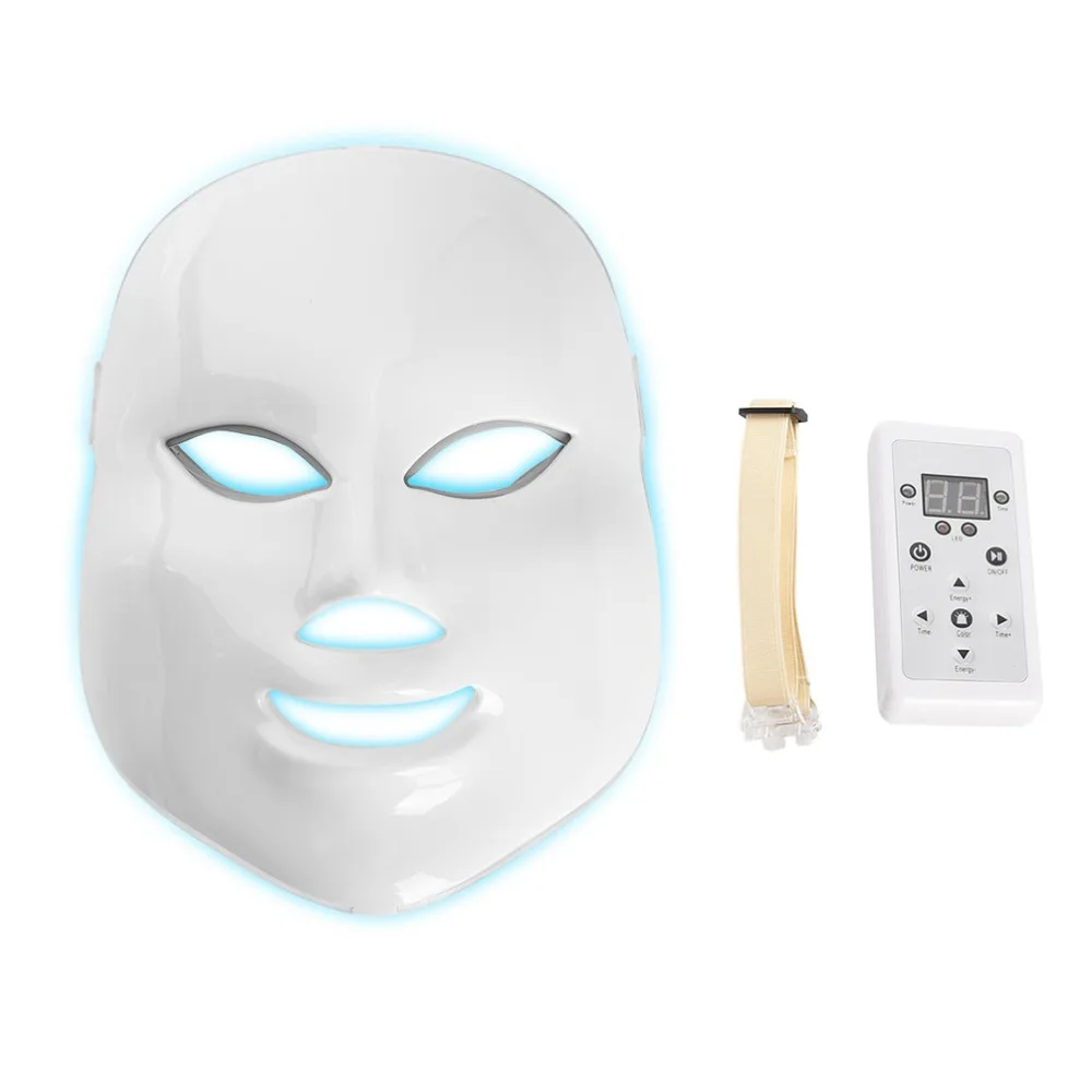 Фотон светодиодный маска для лица терапия 7 цветов светильник уход за кожей омоложение морщин удаление акне уход за кожей лица