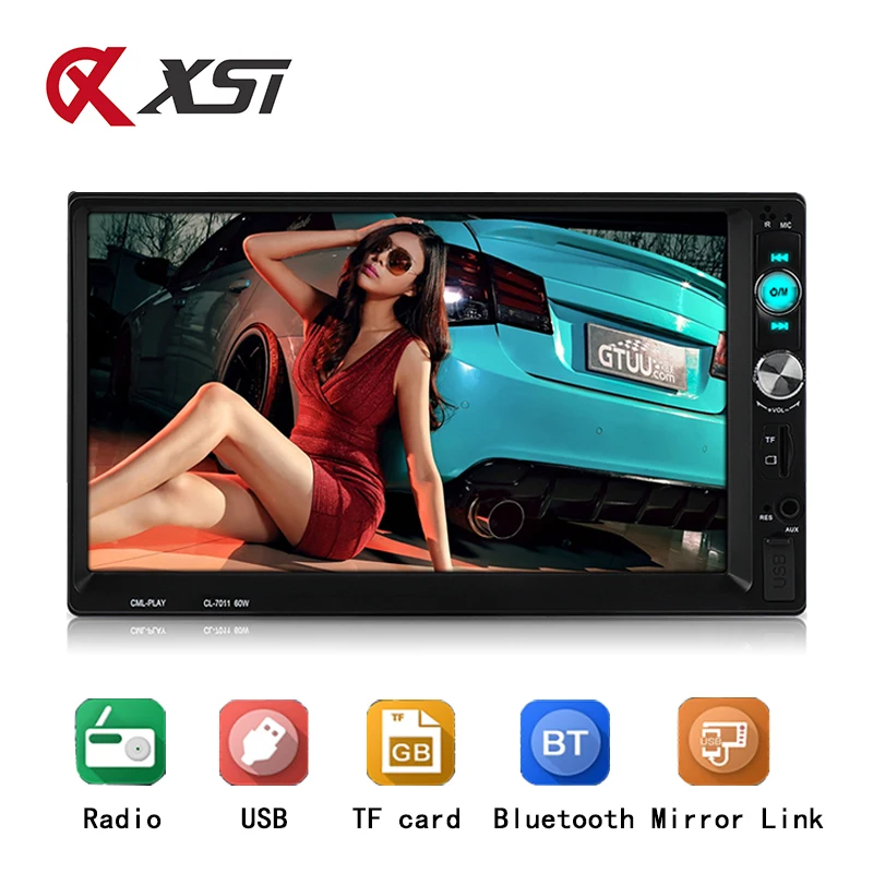 

Radio 2 Din Autoradio Bluetooth Handsfree MP5 Player AUX USB Car Audio Mirror Link Steering Wheel Controls 7" Inch Auto Stereo