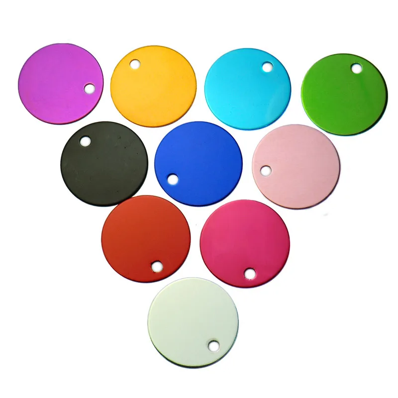 Beste Groothandel 100 stks Cirkel Hond Pet Id Tags Custom Naam Adres Telefoon Geen. voor Hond ID Tag Ronde Gepersonaliseerde Gravure Pet ID Tags