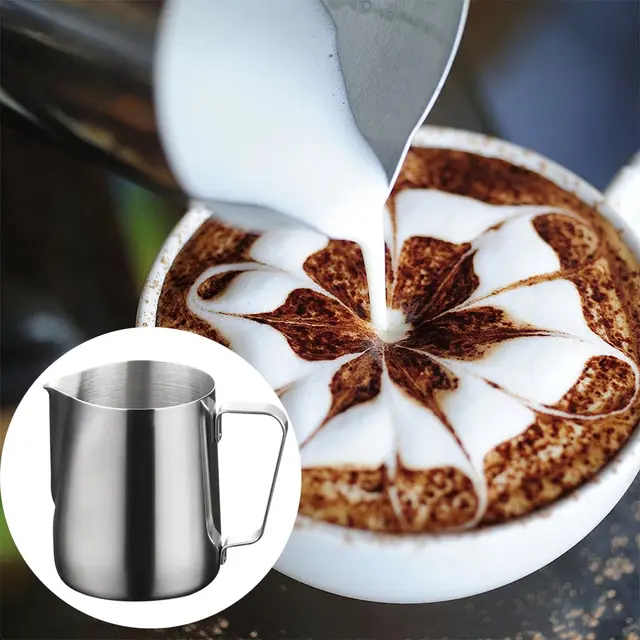 Best Price 1Pc Stainless Steel Espresso Coffee Pull Flower Cup Latte Milk Pitcher Cappuccino Maker 100-200ml Coffee Tools Kitchen Gadgets Best Price 1Pc Stainless Steel Espresso Coffee Pull Flower Cup Latte Milk Pitcher Cappuccino Maker 100-200ml Coffee Tools Kitchen Gadgets