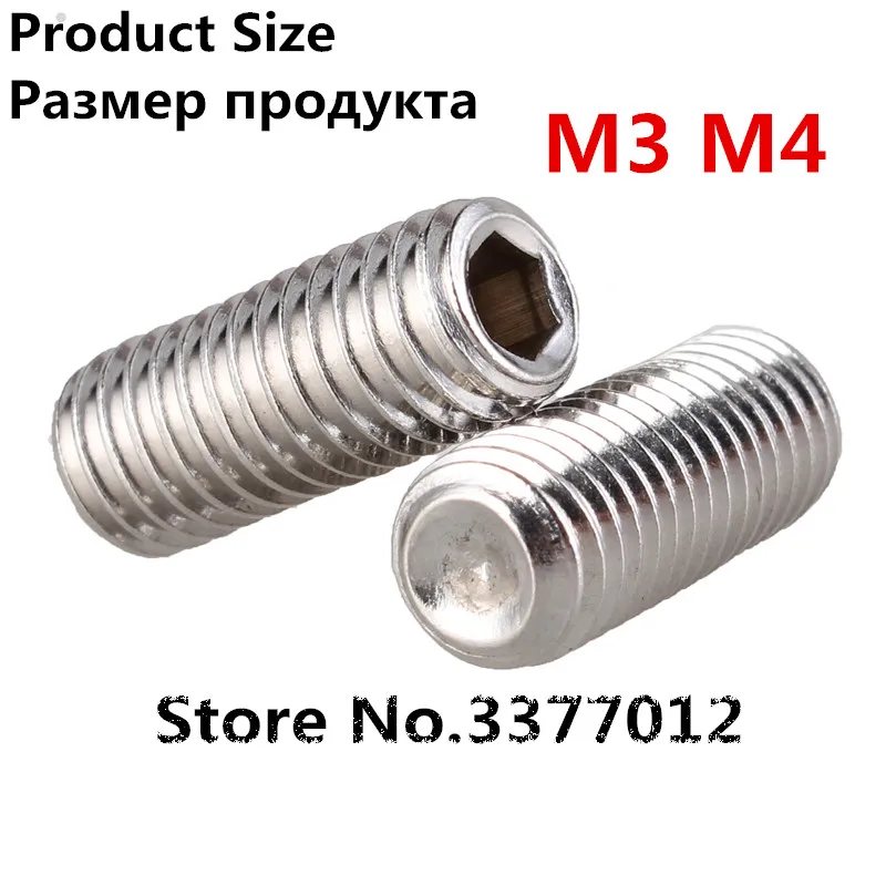 10 шт./лот 304 Винты с шестигранной головкой из нержавеющей стали SZ104-2 M3 M4 набор