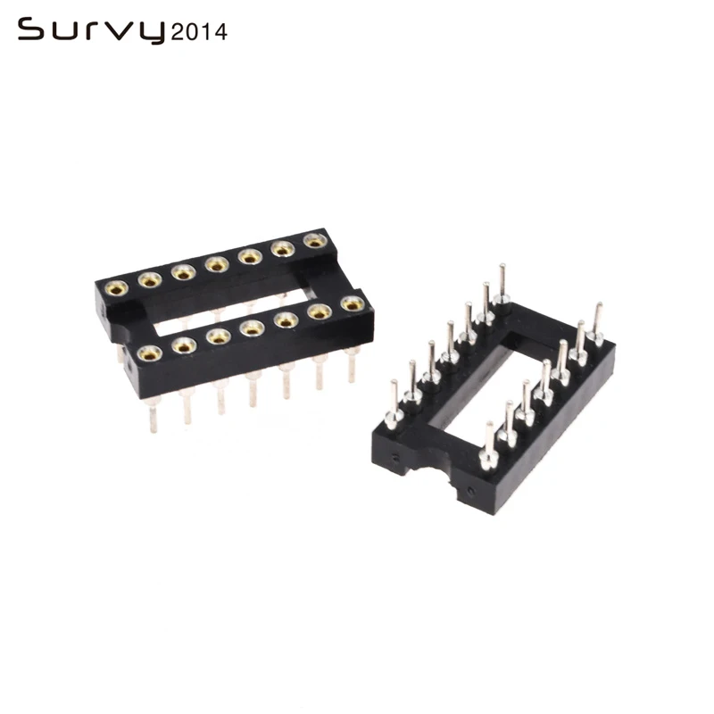

5/10/20/50PCS IC Socket 14P Pin Round 2.54mm Integrated Circuit Adaptor Solder Type