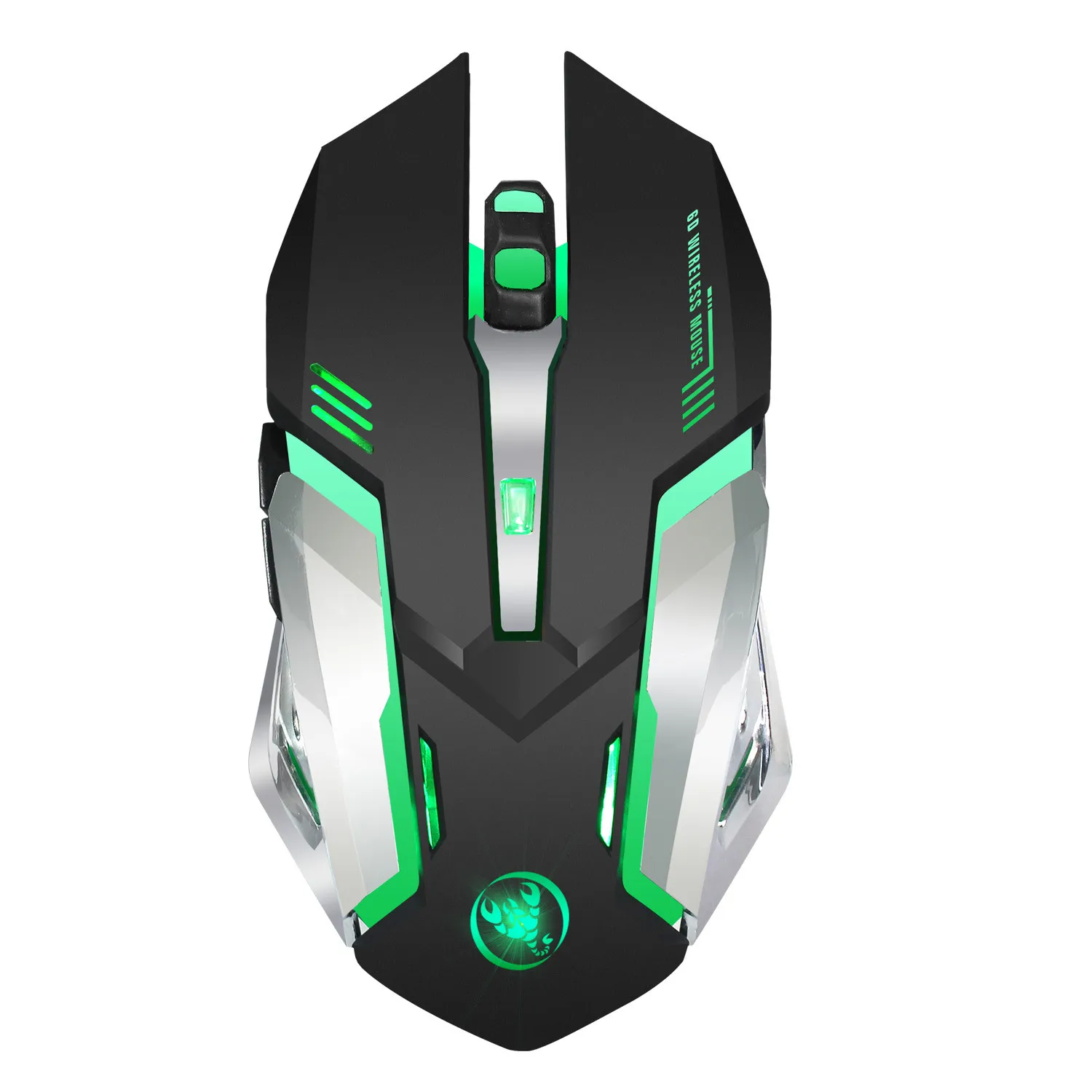 VOBERRY HXSJ M10 Беспроводной Мышь платные, 7 цветов, Подсветка дыхание Настольный игровой ноутбук Портативный Мышь этикетка - Цвет: Белый