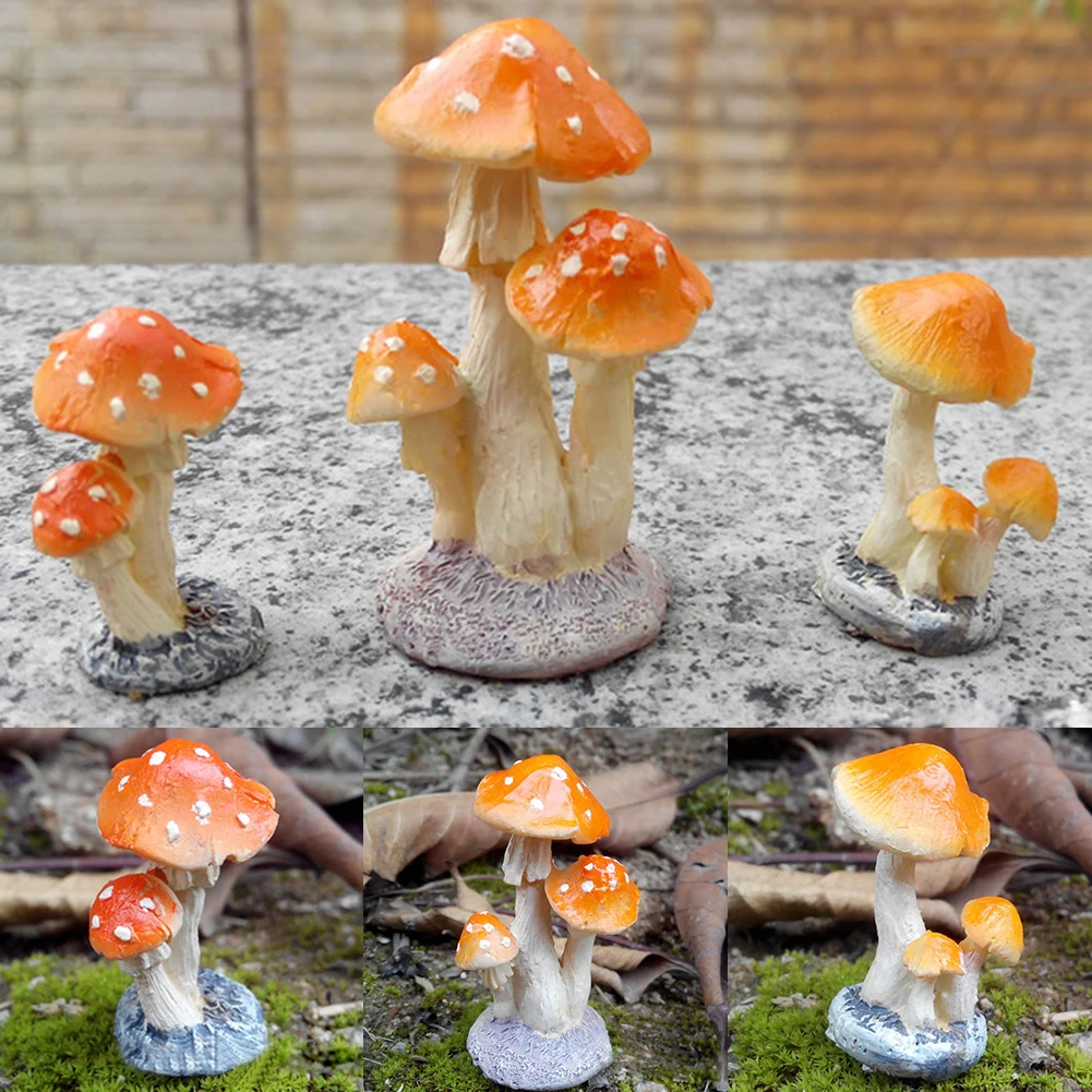 Милый имитация мини смолы маленький гриб цветочный горшок для суккулентных растений орнамент украшения набор Садовые принадлежности Поставки в горшках