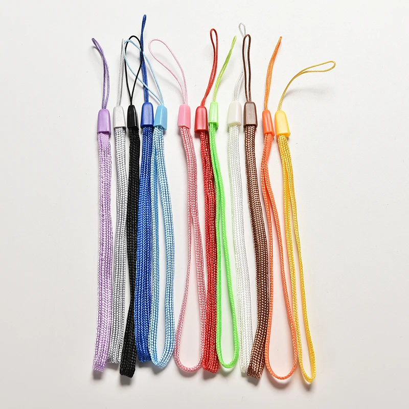 

20Pcs Nylon Wrist Hand Cell Phone Mobile Chain DIY Hang Rope Lanyard Neck Straps Keychain Charm Cords Random Color
