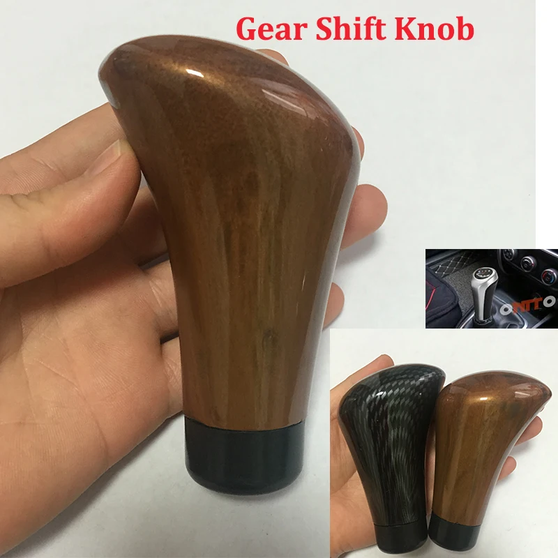 

Car Accessories 1pcs Carbon fiber wood Universal Manual Gear Stick Shifter Knob for black brown color Car Gear Shift Knob